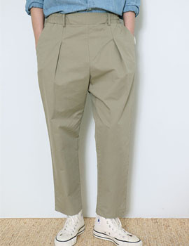 out of stock  JUST B BELTED BANDING PANTS (LIGHT KHAKI)