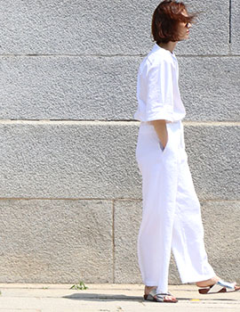 out of stock  Wide linen pants white (women)
